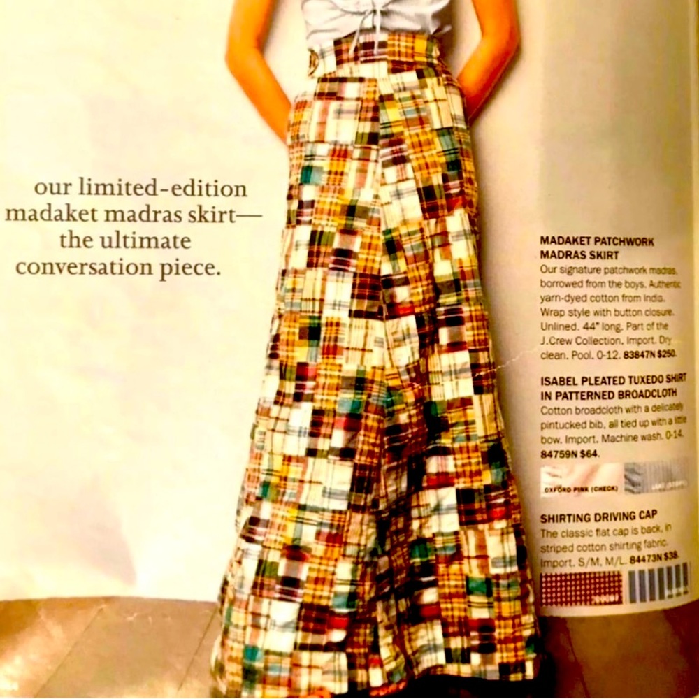Rare J Crew madras  maxi skirt!